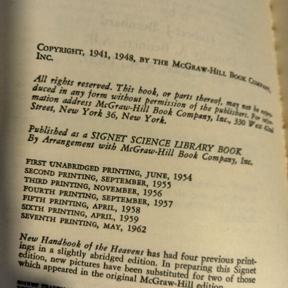 New Handbook of Heavens Bernard Bennet Rice Signet Science Library Charts 1962 - Picture 3 of 5